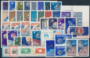 1964-1970 Space Research 40 stamps with sets, 1964-1970 Űrkutatás motívum 40 db klf bélyeg, közte teljes sorok, önálló értékek, párok és szelvényes bélyegek