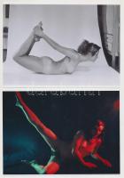 cca 1975 Egy tornatanár albumából, finoman erotikus fényképek, 4 db modern nagyítás korabeli negatívokról, 18x13 cm / 4 erotic photos, 18x13 cm