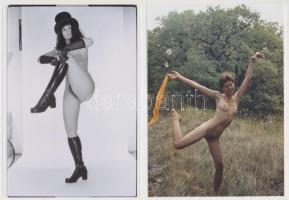 cca 1975 Egy tornatanár albumából, finoman erotikus fényképek, 4 db modern nagyítás korabeli negatív...