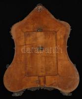 Szecessziós ezüst (Ag.) tükör, fa hátlappal és hiányos támasztórésszel, eredeti csiszolt tükörrel, j...