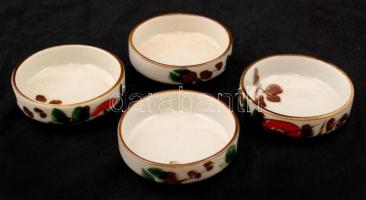 4 db japán porcelán csésze, kézzel festettek, jelzettek, apró kopásnyomokkal, d: 8,5 cm