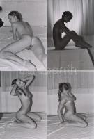 cca 1973 Nyitott és befogadó, finoman erotikus fényképek, 13 db modern nagyítás korabeli negatívokról, 15x10 cm / 13 erotic photos, 15x10 cm