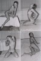 cca 1973 Nyitott és befogadó, finoman erotikus fényképek, 13 db modern nagyítás korabeli negatívokró...