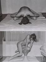 cca 1973 Nyitott és befogadó, finoman erotikus fényképek, 13 db modern nagyítás korabeli negatívokró...