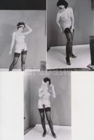 cca 1975 A fekete harisnyát nem vette le, finoman erotikus fényképek, 7 db modern nagyítás korabeli ...