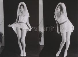 cca 1975 Nászéjszakára készülvén, finoman erotikus fényképek, 6 db modern nagyítás korabeli negatívo...