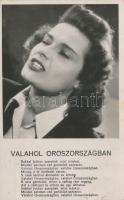 Karády Katalin (1910-1990) színésznő, énekes fotólapon, Valahol Oroszországban, 14x9 cm