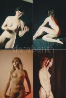 cca 1975 Kőbölcsőben elringatva, finoman erotikus fényképek, 4 db modern nagyítás korabeli negatívok...