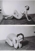 cca 1970 Fotózkodni jaj de jó! Finoman erotikus fényképek, 4 db modern nagyítás korabeli negatívokról, 18x13 cm / 4 erotic photos, 18x13 cm