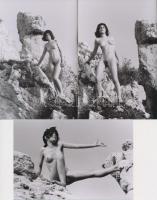 cca 1971 Égi teremtés, finoman erotikus fényképek, 7 db modern nagyítás korabeli negatívokról, 15x10...
