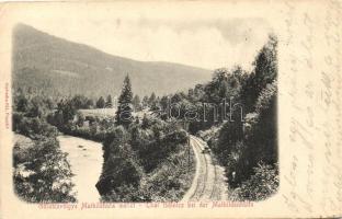 Mathildhuta, Háj-Matilda Huta; a Gölnic völgye, vasúti sín hajtánnyal / Hnilec valley, railway track with draisine (EK)