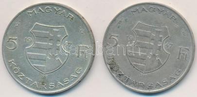 1947. 5Ft Ag "Kossuth" (2x) T:2-