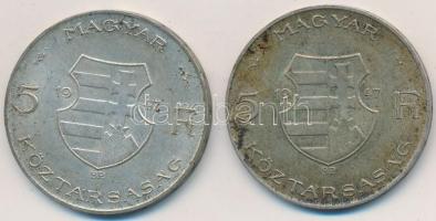 1947. 5Ft Ag "Kossuth" (2x) T:2- patina