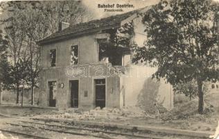 Dontrien; railway station damaged during WWI (EM)