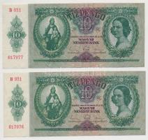 1936. 10P (5x) sorszámkövetők T:I-,II szép papír