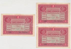 1917. 2K (3x) sorszámkövetők T:I-,II hajtatlanok, fo