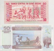 Guinea-Bissau 1990. 50P + Burundi 2005. 100Fr T:I  Guinea-Bissau 1990. 50 Pesos + Burundi 2005. 100 Francs C:UNC