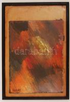 Kokas jelzéssel: Színek. Olaj, karton, üvegezett keretben, 32×25 cm