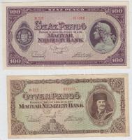 1945. 50P + 100P "BÜNTETÉS" szóban "N" felett lemezhiba T:I-,II,III