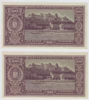 1945. 100P (2x) sorszámkövetők, "BÜNTETÉS" szóban "N" felett lemezhiba T:I-