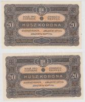 1920. 20K (2x) sorszámkövetők T:I-