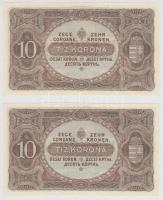 1920. 10K (2x) sorszámkövetők T:I