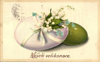 Easter, eggs, flowers, litho (EK)