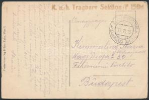 Postcard &quot;K.u.K. Tragbare Sektion/ F 1584&quot; + &quot; EP DURAZZO(DURZ) b&quo...