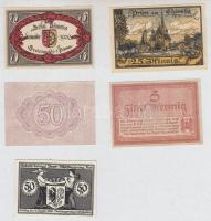 Németország / Weimari Köztársaság 1919-1921. 5pf-50pf 5db klf szükségpénz T:I,I-,III
Germany / Weim...