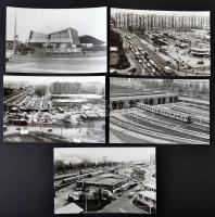 1969-1990 Budapest, Örs vezér téri közlekedési csomópont, 13 db vintage fotó, 9x14 cm és 13x18 cm között