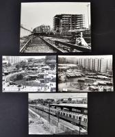 1969-1990 Budapest, Örs vezér téri közlekedési csomópont, 13 db vintage fotó, 9x14 cm és 13x18 cm kö...