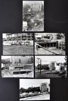 cca 1972-1975 Budapest, Kálvin téri aluljáró rendszer építése, 21 db vintage fotó jelzett, feliratoz...