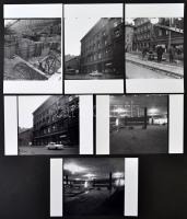 cca 1974 Budapest, Ferenc körút és Üllői út sarkán aluljáró épül, 11 db korabeli negatívról készült ...
