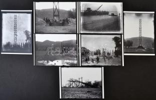 cca 1912 Magyar Kir. Posta szakemberei építik a vezetékes telefon és távíróvonalat Belgrádig, Kerny ...