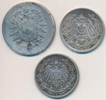 Német Birodalom 1874. 1M Ag + 1906E-1915A 1/2M Ag (2x) T:2-3
German Empire 1874. 1 Mark Ag + 1906E-...