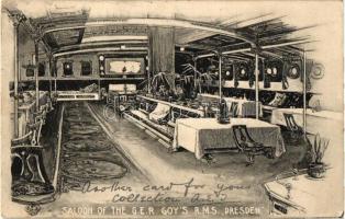 Saloon of the G.E.R. Coy's RMS Dresden, interior (EK)