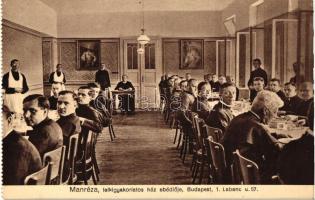 Budapest II. Manréza Lelkigyakorlatos Ház, ebédlő, belső, papok evés közben