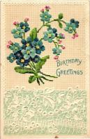Birthdy, Embroidery style Emb. litho