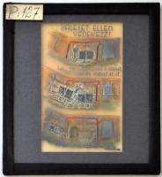 cca 1948 Baleset ellen védekezz! Oktató diapozitív képek üveglemezen Fekete György (1904-1990) budap...