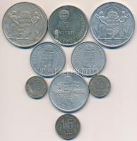 9db-os vegyes magyar és külföldi fémpénz tétel, közte 1943. 5P Al "Horthy Miklós születésének 7...