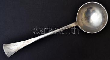 Ezüst (Ag.) merőkanál, monogrammal,jelzett,  h:22 cm, nettó:102 g