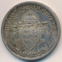 1938. 5P Ag "Szent István" T:2 patina
Adamo P8.1
