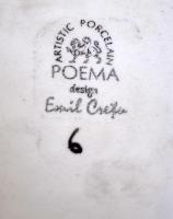Poema Artistic Emil Cretu humoros kisplasztika, festett bisquit porcelán, jelzett, hibátlan, m:24 cm...