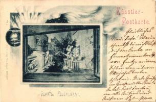 1897 Feuerlärm, Künstlerpostkarte / Fire alarm, Kunstverlag Paul Boyer No. 2. s: Gehrts