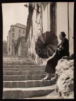 cca 1960 Dezső Pál: Nyári napsütésben, feliratozott vintage fotóművészeti alkotás, 40x30 cm