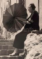 cca 1960 Dezső Pál: Nyári napsütésben, feliratozott vintage fotóművészeti alkotás, 40x30 cm