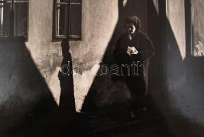 cca 1960 Kalocsai Rudolf: Óbudai árnyékok, feliratozott, kasírozott vintage fotóművészeti alkotás, 2...