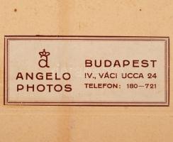 cca 1930 Angelo (1894-1974): Női portré, aláírt és matricával jelzett vintage fotóművészeti alkotás,...