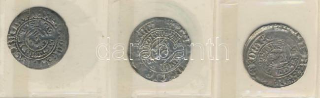 Csehország késő középkor 3db Ag garas T:3