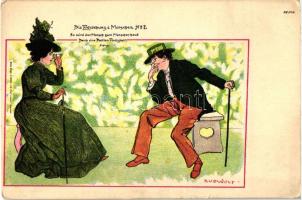 Die Entstehung Menschen No. 7. / Couple, art postcard, Bruno Bürger &amp; Ottilie No. 1146. litho s: Rudolf Wolf (b)